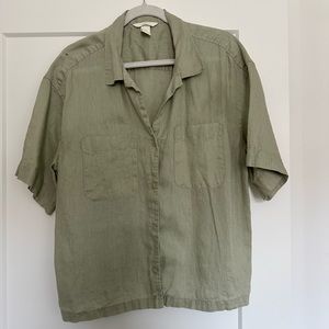 Sage green linen top